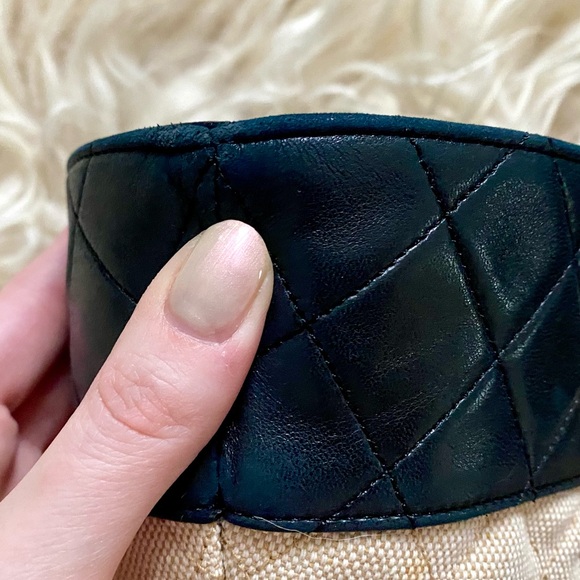 Chanel Vintage Navy Canvas Beige Mini Tote Bag - Picture 12 of 16